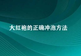 大红袍的正确冲泡方法(大红袍冲泡步骤指南)