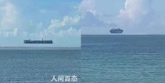 广东惊现空中飞船(远方海水本就与天空颜色相近)