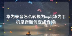 华为录音怎么转换为mp3(华为手机录音如何变成音频)