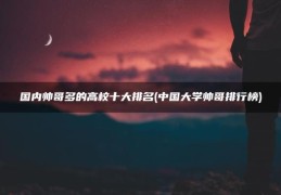 中国大学帅哥排行榜(国内帅哥多的高校十大排名)