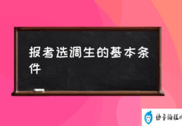 选调生条件和标准？(报考选调生的基本条件)