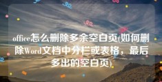 office怎么删除多余空白页(如何删除Word文档中分栏或表格，最后多出的空白页)