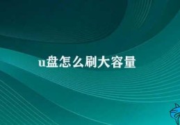 u盘怎么刷大容量(如何使用U盘刷写大容量存储器)