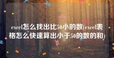 excel怎么找出比50小的数(excel表格怎么快速算出小于50的数的和)