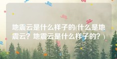 地震云是什么样子的(什么是地震云？地震云是什么样子的？)