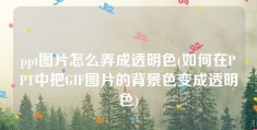 ppt图片怎么弄成透明色(如何在PPT中把GIF图片的背景色变成透明色)