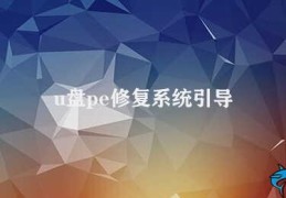 u盘pe修复系统引导(U盘PE修复系统引导的多种方法)