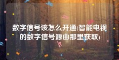 数字信号该怎么开通(智能电视的数字信号源由那里获取)