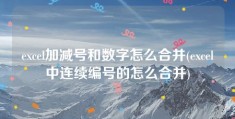 excel加减号和数字怎么合并(excel中连续编号的怎么合并)