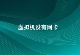 虚拟机没有网卡(解决虚拟机网络问题的方法)