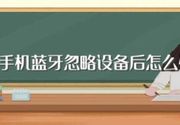 苹果手机蓝牙忽略设备后怎么恢复(简介苹果手机蓝牙忽略设备后怎么恢复)