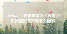 小米miui11微信声音怎么设置(手机微信没有声音怎么回事)