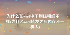 为什么在word中下划线粗细不一样(为什么word转发之后内存不一样大)