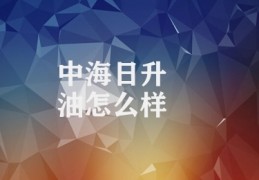 中海日升油怎么样(中海日升油性能优异)