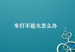 车打不起火怎么办(汽车打不起火的原因及解决方法)