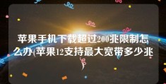 苹果手机下载超过200兆限制怎么办(苹果12支持最大宽带多少兆)