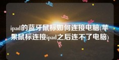 ipad的蓝牙鼠标如何连接电脑(苹果鼠标连接ipad之后连不了电脑)