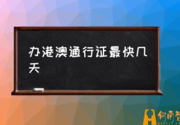 办护照一般需要多久？(办港澳通行证最快几天)