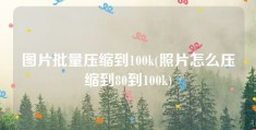 图片批量压缩到100k(照片怎么压缩到80到100k)