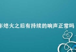 车熄火之后有持续的响声正常吗(车辆熄火后出现持续响声的原因及对策)