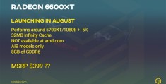 AMD(RX,6600,XT下月发布：公版只能看,不卖)