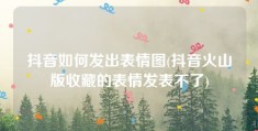 抖音如何发出表情图(抖音火山版收藏的表情发表不了)