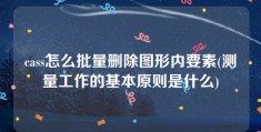 cass怎么批量删除图形内要素(测量工作的基本原则是什么)