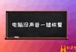 电脑没有声音怎么恢复？(电脑没声音一键恢复)