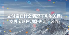 支付宝在什么情况下功能关闭(支付宝账户功能关闭怎么弄)