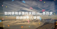 如何使用多条件求和(office条件求和函数怎么使用)