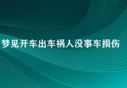 梦见开车出车祸人没事车损伤(梦见开车出车祸人没事车损伤所代表的意义)