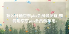 怎么开通京东plus会员最便宜(如何用京东plus会员薅羊毛)