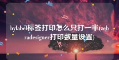 bylabel标签打印怎么只打一半(zebradesigner打印数量设置)