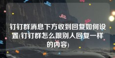 钉钉群消息下方收到回复如何设置(钉钉群怎么跟别人回复一样的内容)