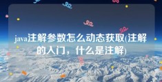 java注解参数怎么动态获取(注解的入门，什么是注解)