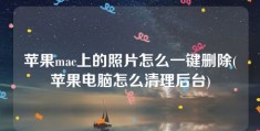 苹果mac上的照片怎么一键删除(苹果电脑怎么清理后台)