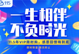 2.6折史无前例！115网盘11.5年VIP大促(还送爱奇艺会员)