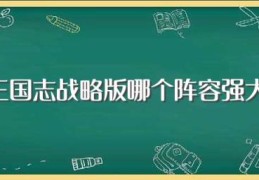 三国志战略版哪个阵容强大(什么阵容最厉害)