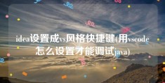 idea设置成vs风格快捷键(用vscode怎么设置才能调试java)