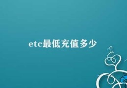 etc最低充值多少(各类支付领域最低充值金额)