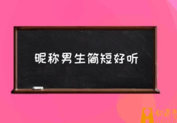 两个字重复的男网名？(昵称男生简短好听)