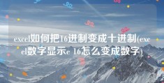 excel如何把16进制变成十进制(excel数字显示e 16怎么变成数字)