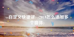 vs自定义快捷键(vs2019怎么添加多个窗体)