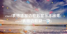 excel表格添加边框后显示不出来(excel表格边框缺一块)