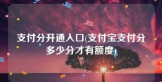 支付分开通入口(支付宝支付分多少分才有额度)