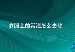 衣服上的污渍怎么去除(穿衣不易清洗更难如何有效去除衣服上的污渍)