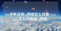 vivo手机没有4g网络怎么设置(vivos155g怎么切换成4g网络)