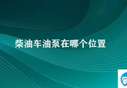 柴油车油泵在哪个位置(柴油车油泵的位置)