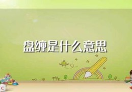 盘缠是什么意思(盘缠的由来)