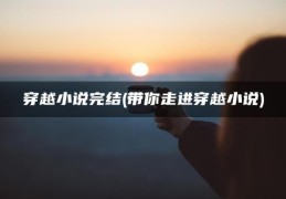 带你走进穿越小说(穿越小说完结)